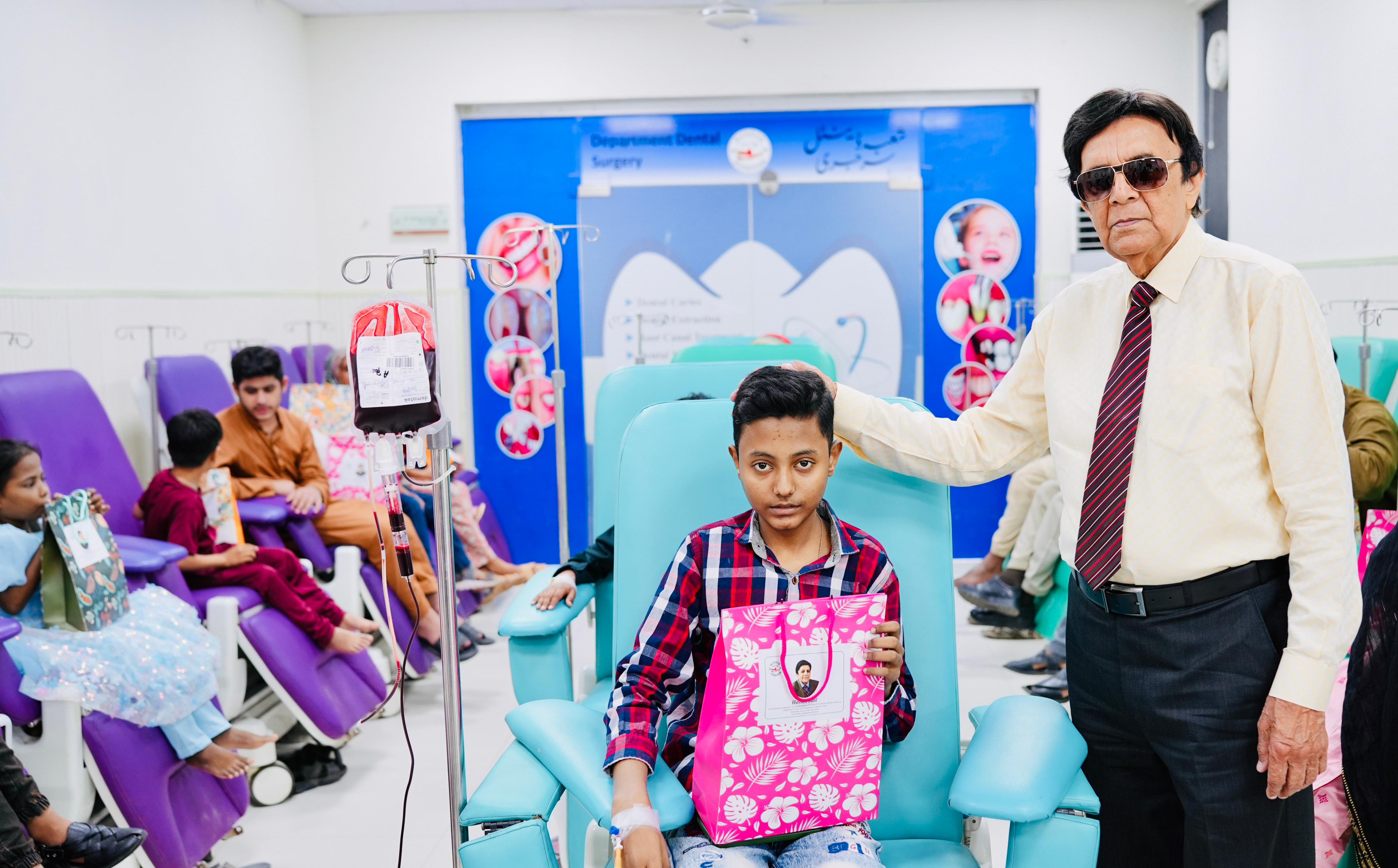 Renowned broadcaster Hassan Jalil visits Sundas Foundation, meets children receiving treatment for blood disorders.